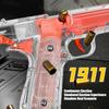 1911 Transparent Shell Ejecting Gun Non-firing Pistol Model with Magazine Cartridge Case Boys Toy Gun for Birthday Xmas Gifts