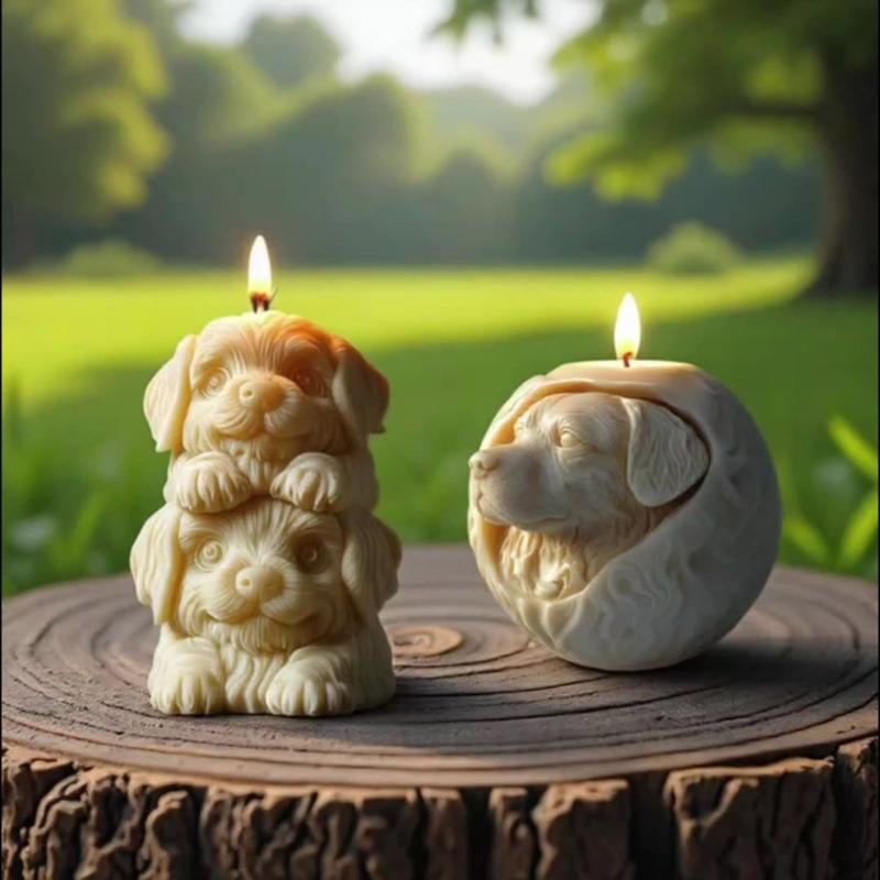 Pet Puppy Candle Silicone Mould Dog Figurine Silicone Mold For Epoxy Resin Craft Handmade Candle Soap Chocolate Baking