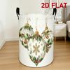 1pc, 2D Printed Laundry Basket with Christmas Decorations, Holly And Bell Patterns, Reusable Storage Basket Suitable for Clothing Storage And Other Oc