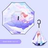 Umbrella, Reverse Umbrella, Double-Layer Hands-Free Long-Handled Children's Umbrella, Cute Cartoon Umbrella for Primary School Students, Rain or