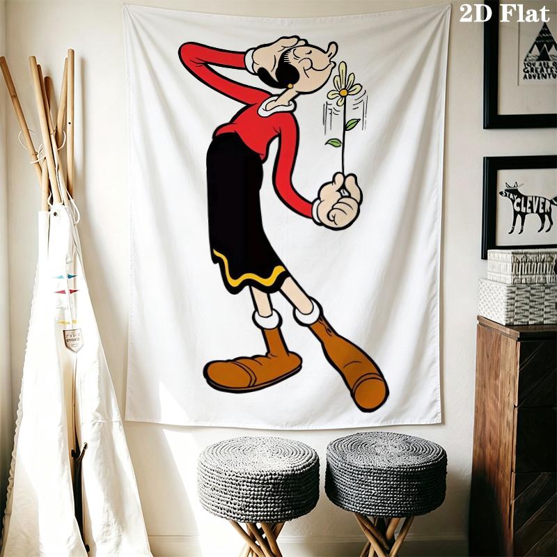 Popeye Wall Tapestry Aesthetic Wall Hanging Printed Fabric Blanket Decorative Tapestries for Bedroom Living Room Home Decor