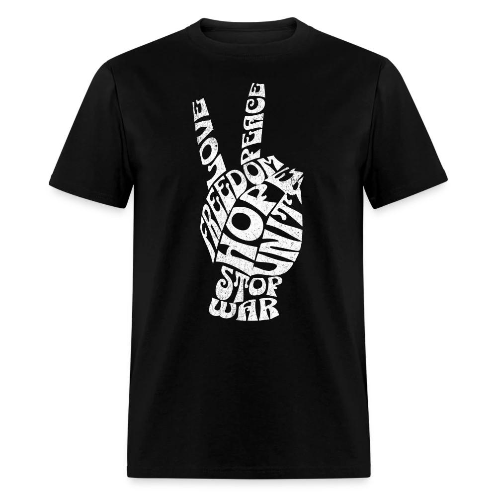 

Love, Peace, Freedom, Hope, Unity: Spread the Message with Peace Sign T-shirt 4XL