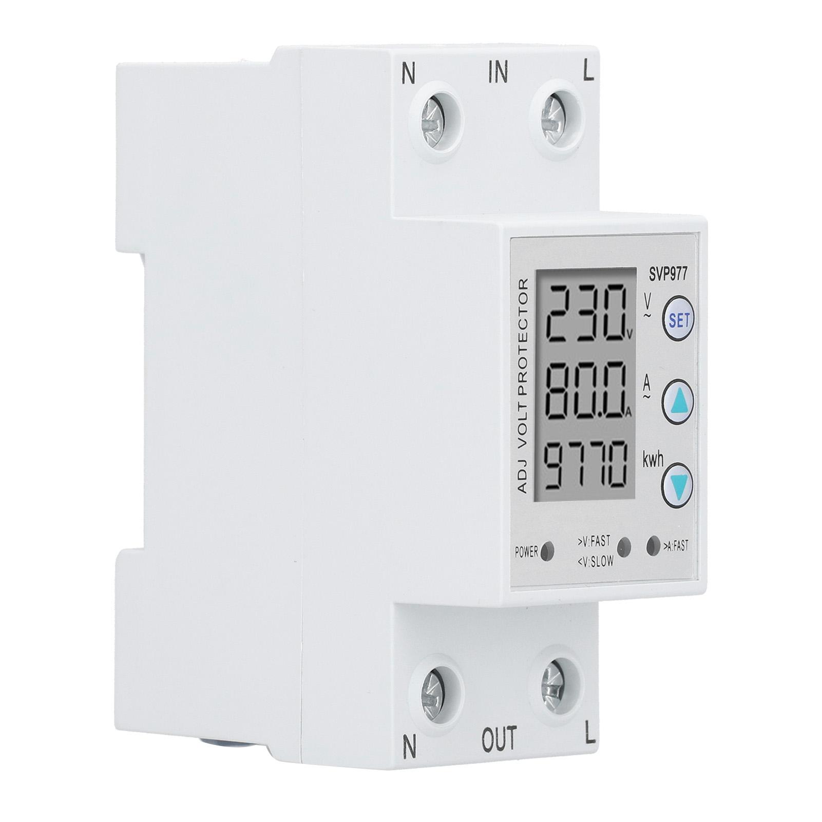 

SVP-977L Voltage Protector Adjustable Current Power Monitoring Equipment with Backlight 230VAC 50/60Hz 80A Under Voltage Protect 80A