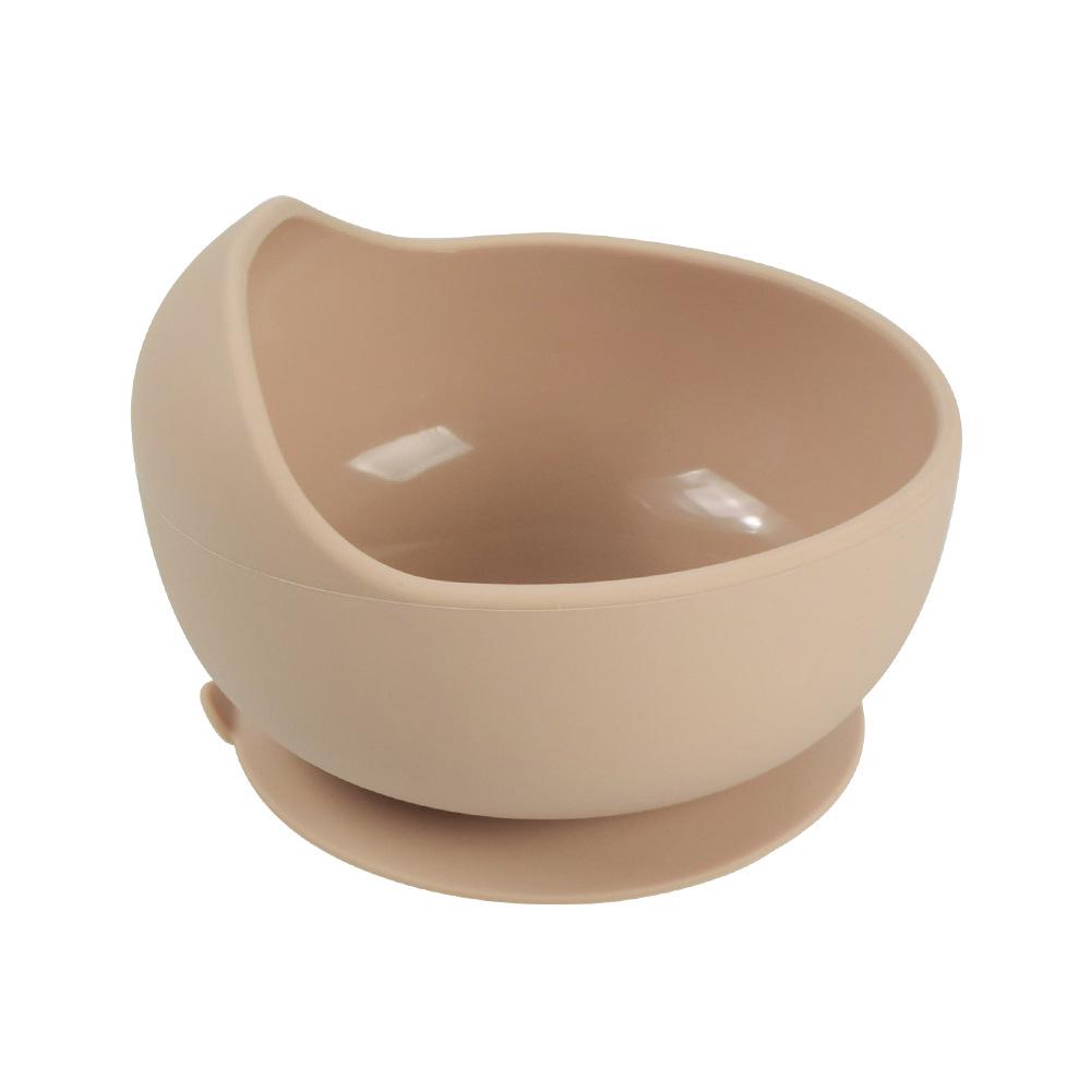 Silicone Baby Bowl & Spoon Set with Wooden Handle and Suction Cup