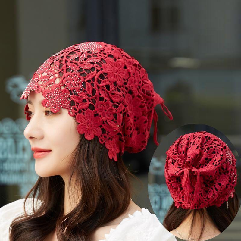

Весна Лето Тонкий Дышащий Этнический Стиль Ажурная Вязаная Крючком Мода Однослойная Шапка-Косынка Трендовая One Size
