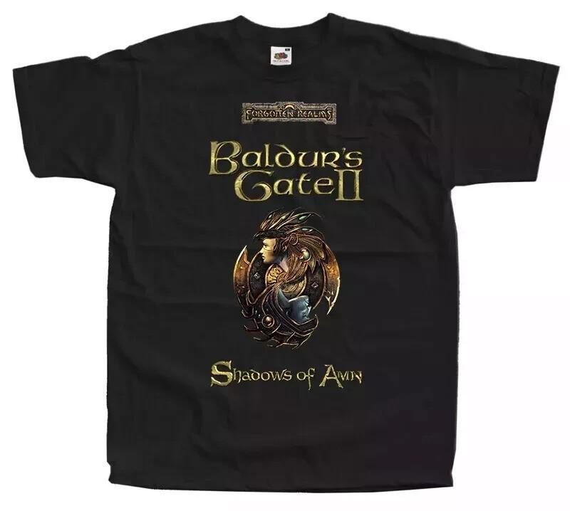 

Baldur#039s Gate II Тени Амна КОМПЬЮТЕРНАЯ ИГРА Футболка ЧЕРНАЯ Все размеры S5XL Унисекс Футболка M