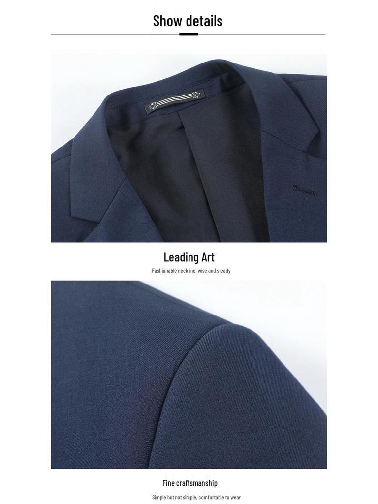 Korean Style 2026 Men's Slim Fit Non-Ironing Suit - Casual, Formal, Business, Wedding.