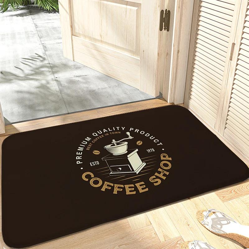 Café Carpet Entrance of House Bathroom Mat Anti Slip Hallway Veranda Floor Soft Rug for Bedroom Modern Home Decoration
