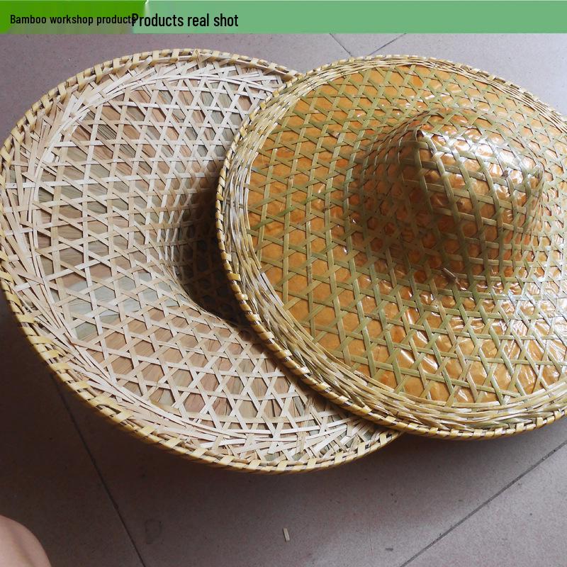 Bamboo Weaving Straw Sun Hat: Sun Protection, Farmer & Fishing Style, Magic Prop, Decorative Fisherman Hat.