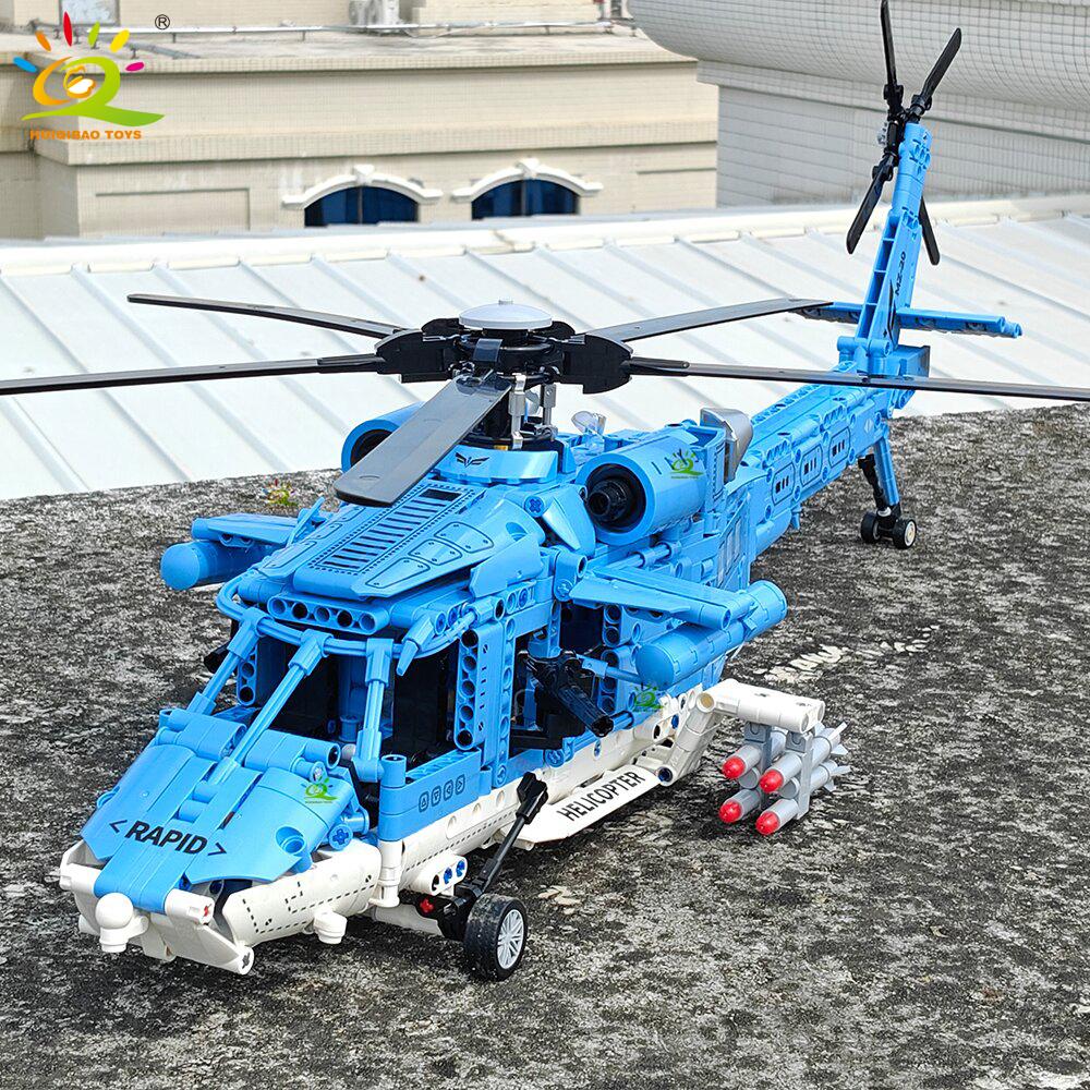 1389PCS WW2 Military Helicopter Gunship Building Block Set for Children Airplane Weapon Bricks Toy Brick home Decor.