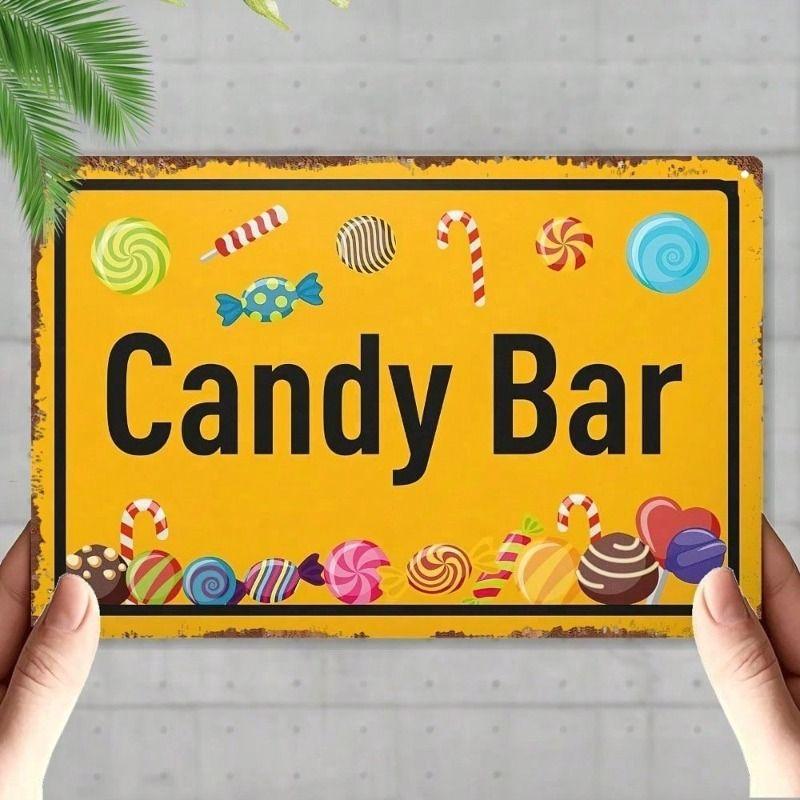 Vintage Tin Sign Candy and Marmalade 30x20cm Retro Decor for Kitchen Bar