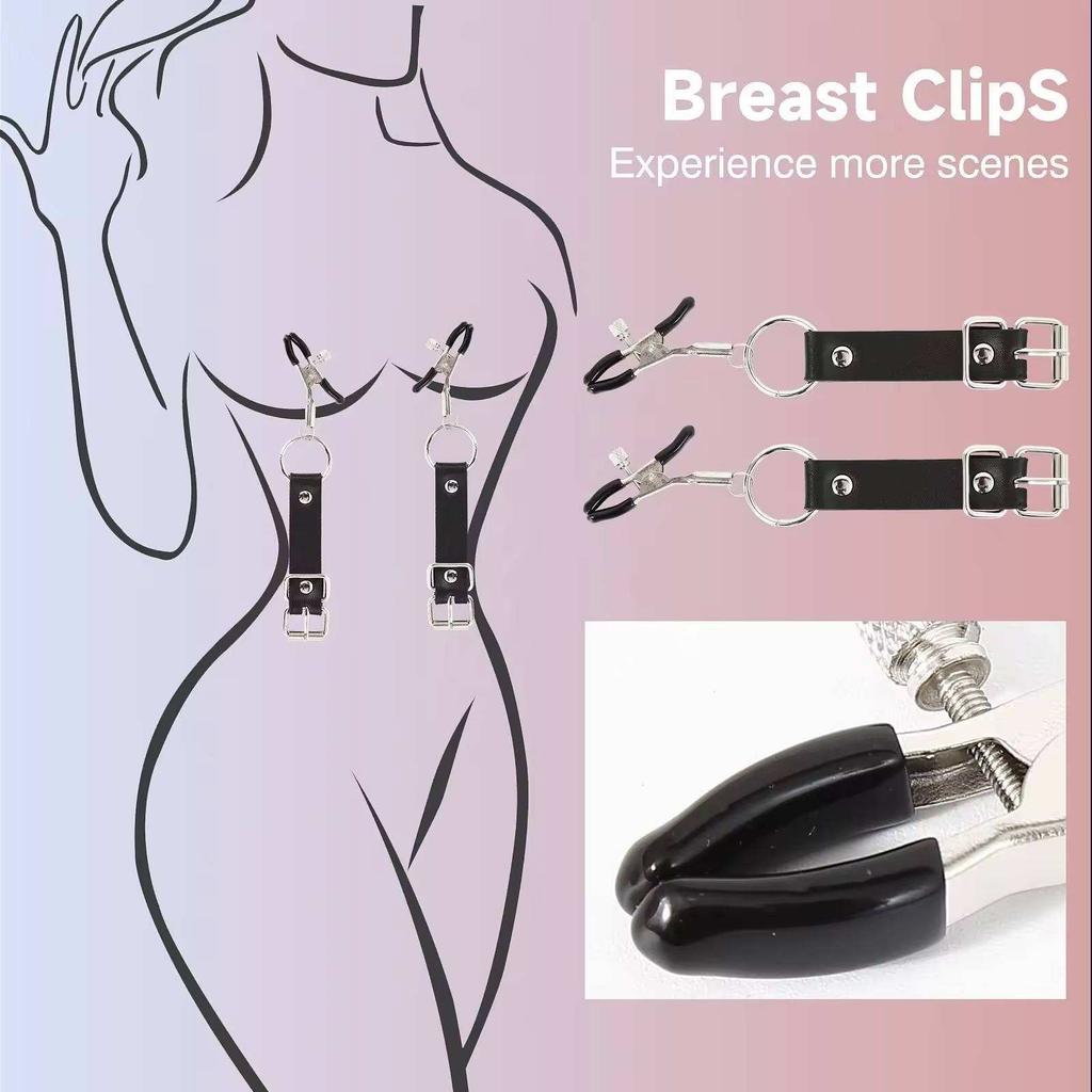 2-Piece Set of Labia Clamps and Nipple Clamps: BDSM Bondage, Adult Play, Clitoral Stimulator, Sex Toys