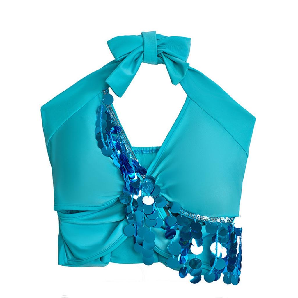 Sexy Pailletten-Quasten-Top für Damen-Bauchtanz-Aufführung