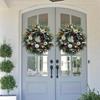 Hydrangea White Pumpkins Ranunculus Wreath for Front Door Hanging Ornament Thanksgiving Fall Home Decor Garland 3styles Option
