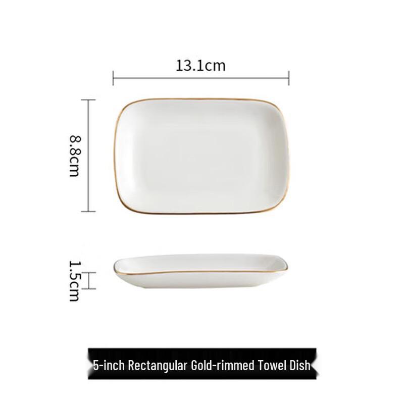 Elegant Ceramic Gold-Rimmed Multipurpose Dish