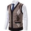 Cozy Up Mens Argyle Sweater Vests V Neck Sleeveless Cardigan Vest Knitwear