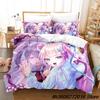 New Needy Girl Overdose Bedding Set Cartoon Anime Three-Piece Set Adult Kid Bedroom Duvetcover Sets 3D Kawaii Girls Conjunto De