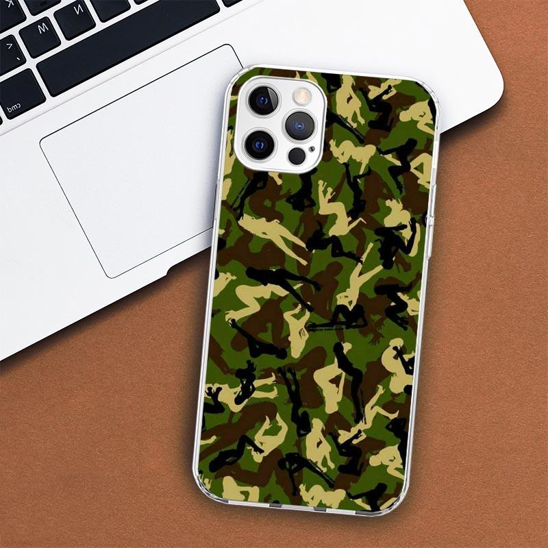 Camouflage Military Phone Case For Apple iPhone 11 12 13 15 14 Pro 7 XR X XS Max 8 Plus + Mini SE Customized Print Soft Cover