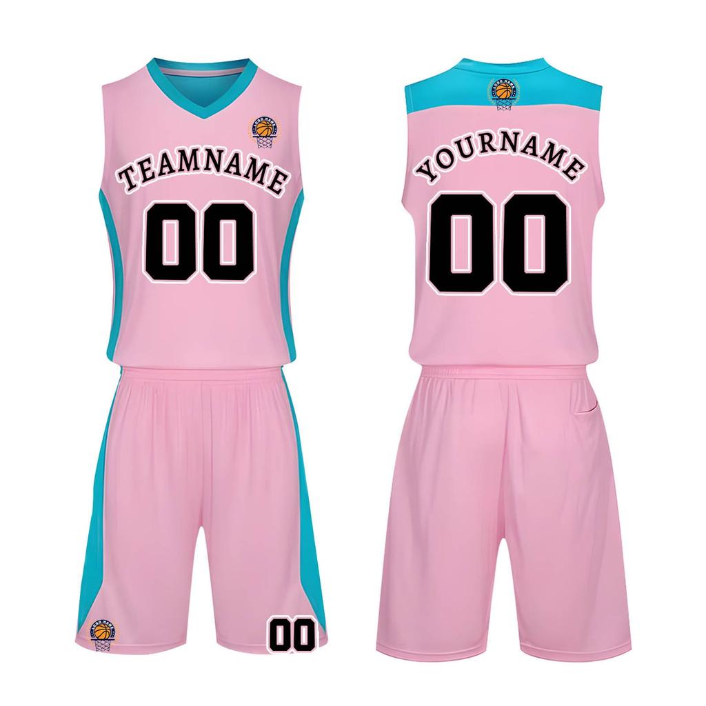 Ärmelloses Basketball-Trikot und Shorts-Set für Herren Atmungsaktive Sportuniform V-Ausschnitt Sportbekleidung für Training und Wettkampf