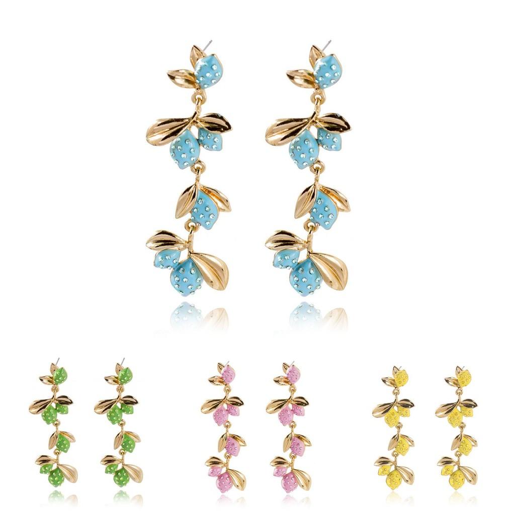 Colorful Alloy Fruit Dangle Earrings 2021 European And American Style