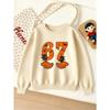 Kids Unisex Crewneck Sweatshirt, Halloween Pumpkin Bat Spider Web Hand Orange Dripping 67 Print Pullover, Sweatshirt for Boys Girls Over 4 Years Old