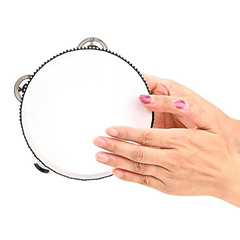Handheld Tambourine Educational Musical Tambourine Drum for Children and Adults Wooden Tambourine Lightweight Tambourine