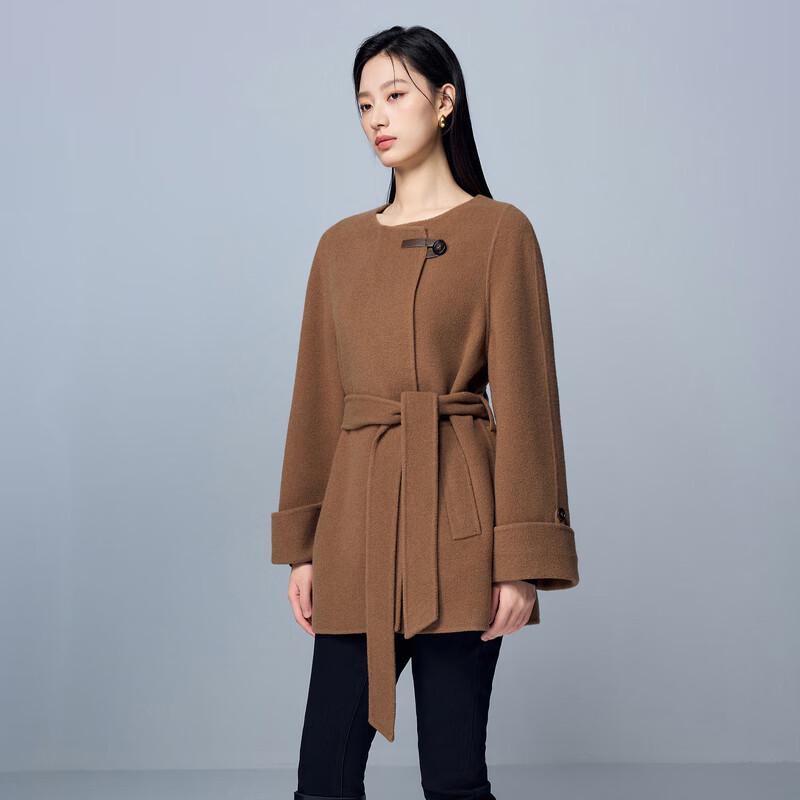 Sancai 2025 Winter Women's Mid-Length Loose Fit Double-Faced Wool Coat