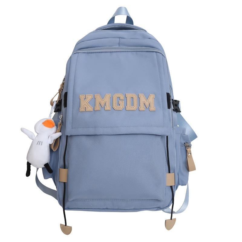 

School Bag Female Junior High School Student Large Capacity Backpack Male High School Student Travel Backpack Business Commuter Computer Bag Single pack синий