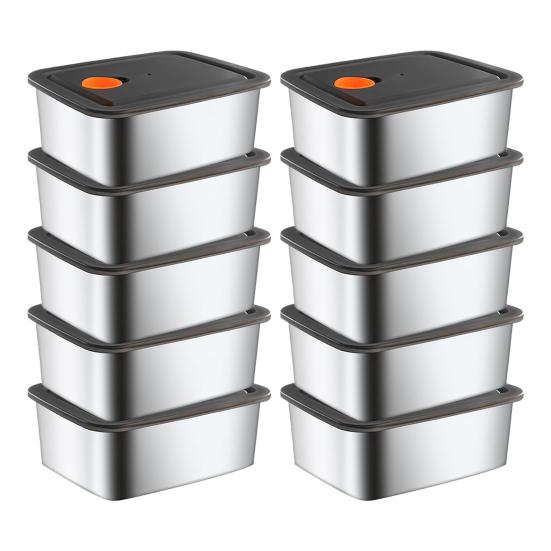 1/2/3/4/5/6/8/10Pcs Food Storage Containers Set Lunch Box Stainless Steel Stackable Snack Containers
