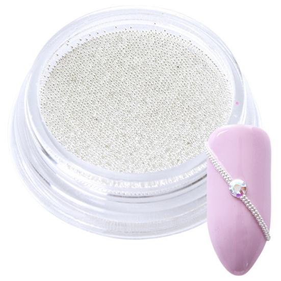 

0,4 мм 3D DIY микро стальные бусины сплошной цвет украшения для ногтей мини-шарм-гвоздик серебряный