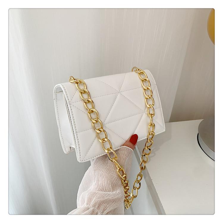 Textured Embroidery Thread Personalized Solid Color Fashionable Simple Shoulder Women's Bag 2025 Autumn New Chain Portable Small Square Bag