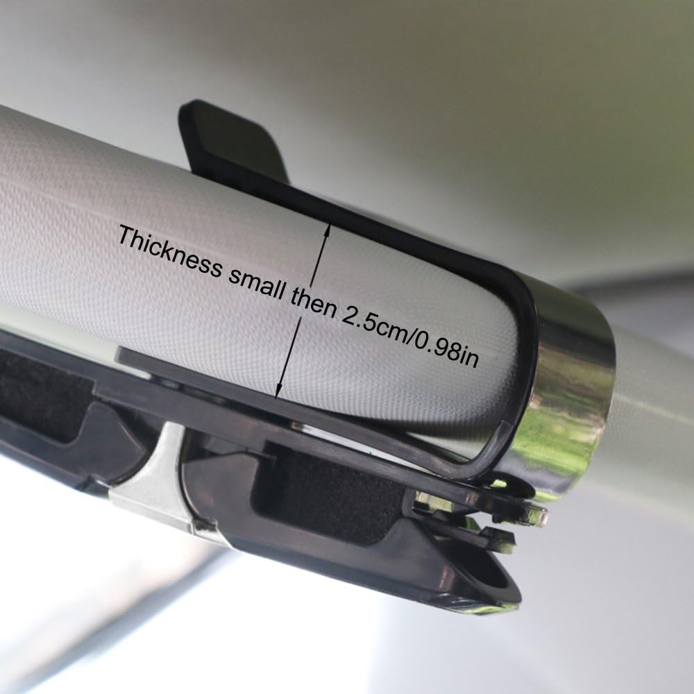 2 Pack Glasses Holders For Car Sun Visor, Sunglasses Eyeglasses Mount With Ticket Card Clip - Black