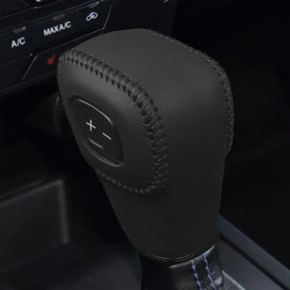 Car Gear Leather Interior Gear Shift Knob Head Cover Leather LHD Sticker Accessories for Ford Everest Ranger Review 2020 - 2024