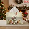 1pc Rabbit Chicken Flower Tissue Box with Egg Patterns - Reusable Napkin Dispenser Suitable for Kitchen, Easter Decorations, Compact Tabletop Storage 