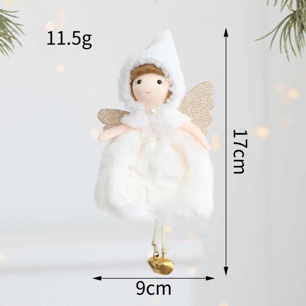 Angel Prop Christmas Tree Hanging Cloth Wing Drop Ornaments Xmas Angel Girl Pendant Party Gift Hanging Pendant