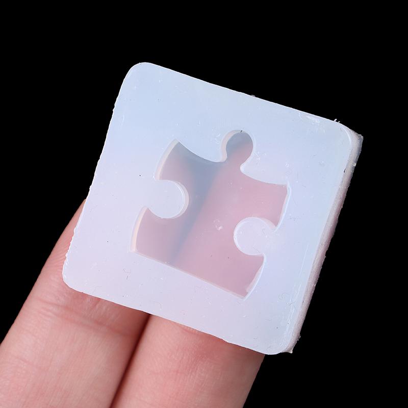 4Pcs/Set Silicone Puzzle Pendant Mold Diy Uv Resin Keyring Mould Jewelry Tool