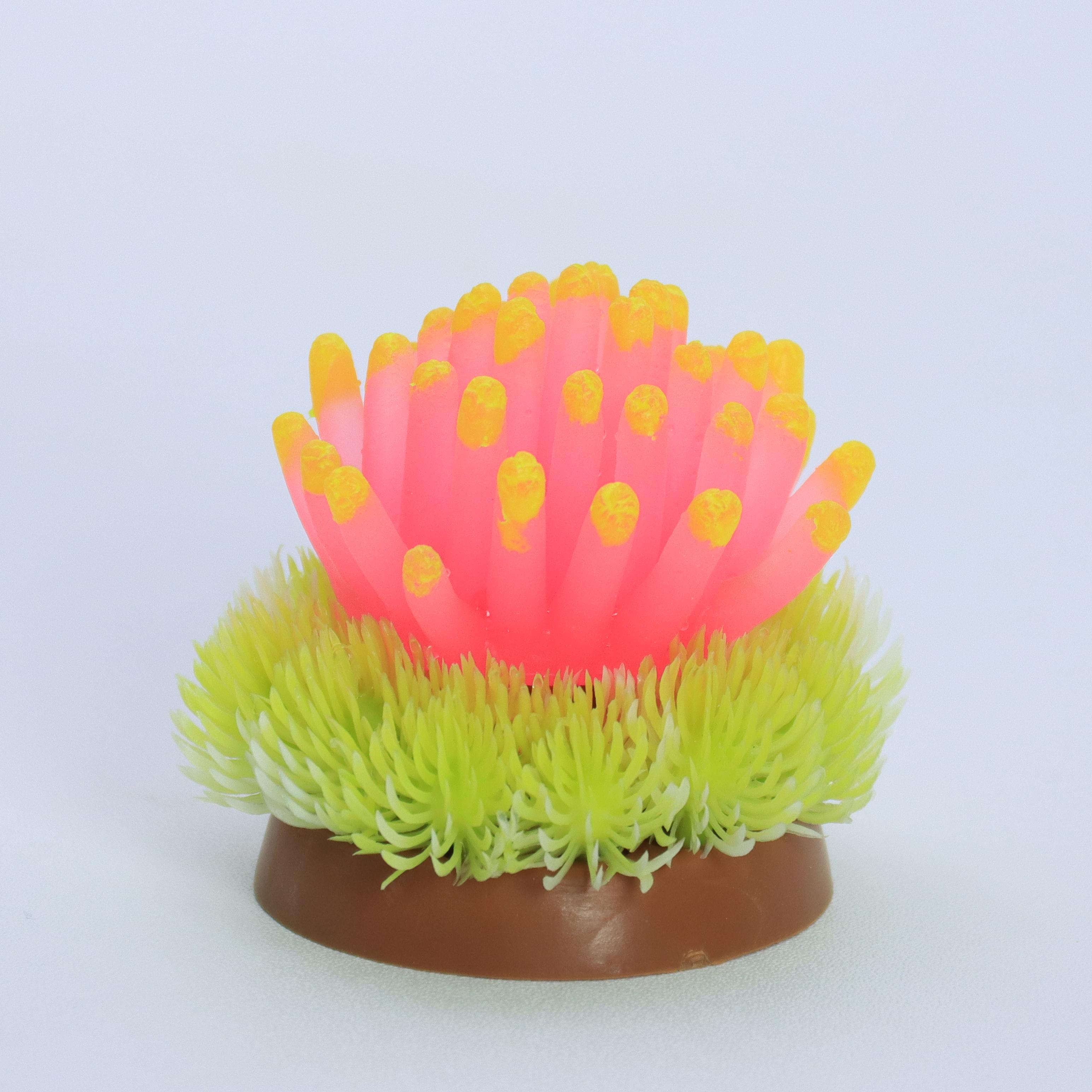 

Vibrant Silicone Sea Urchin Starfish Aquarium Ornament - Non-Toxic TPU Coral Reef Decoration for Fish Tanks, Durable & Safe for рожевий