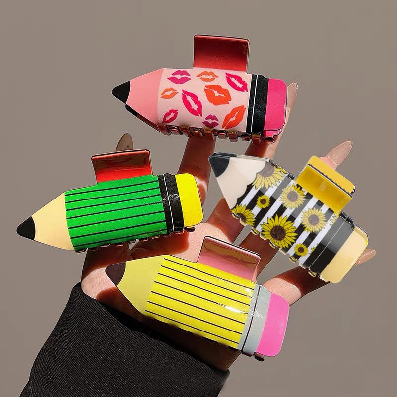 Creative Hairpin Hair Claw Girls Large Pencil Hair Clip Fun Back Head Hair Clip Shark Clip Girls Fashion Hair Accessories