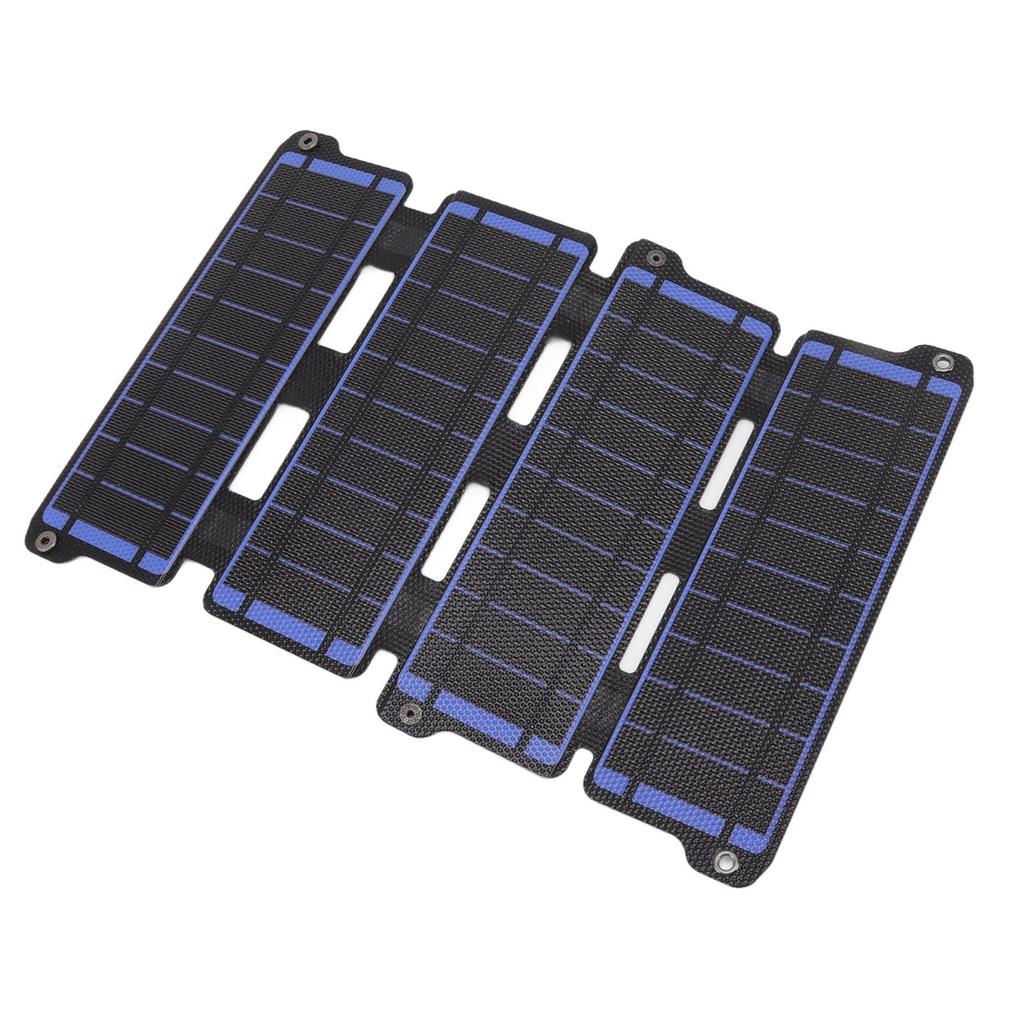 Solar Panel Folding Monocrystalline Silicon 2 USB Output Flexible ETFE Solar Panel 14W 5V Blue