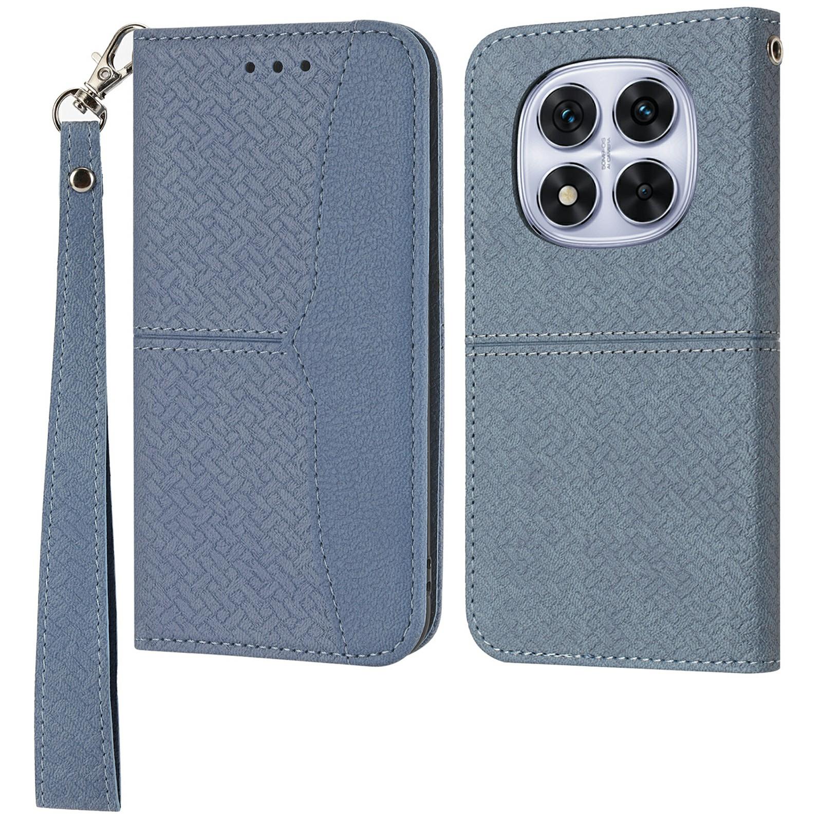 

For Xiaomi Redmi Note 14 Pro+ 5G Magnetic Case Woven Texture Card Slots Cover D