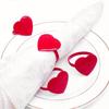 4Pcs Valentine'S Day Love Napkin Circle Dining Table Heart Shaped Tissue Buckle Wine Bouquet Ring Party Decoration Ornament
