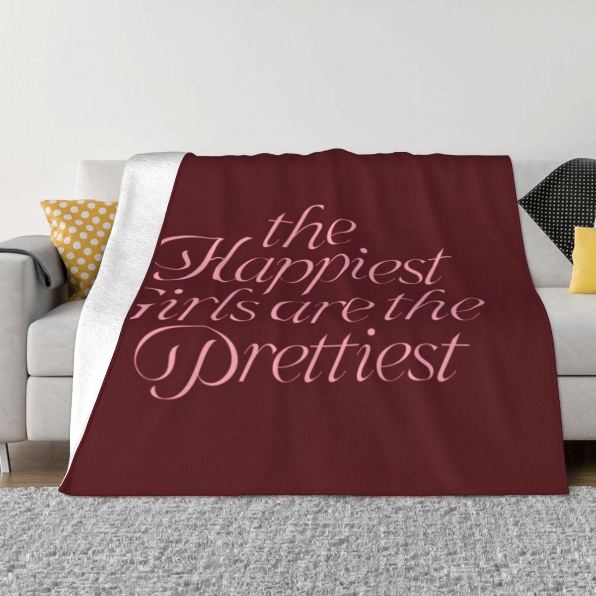 Happiest Girls Are The Prettiest - Audrey Hepburn Personalized Travel An Ultra-Soft Micro Fleece Blanket 50x60in