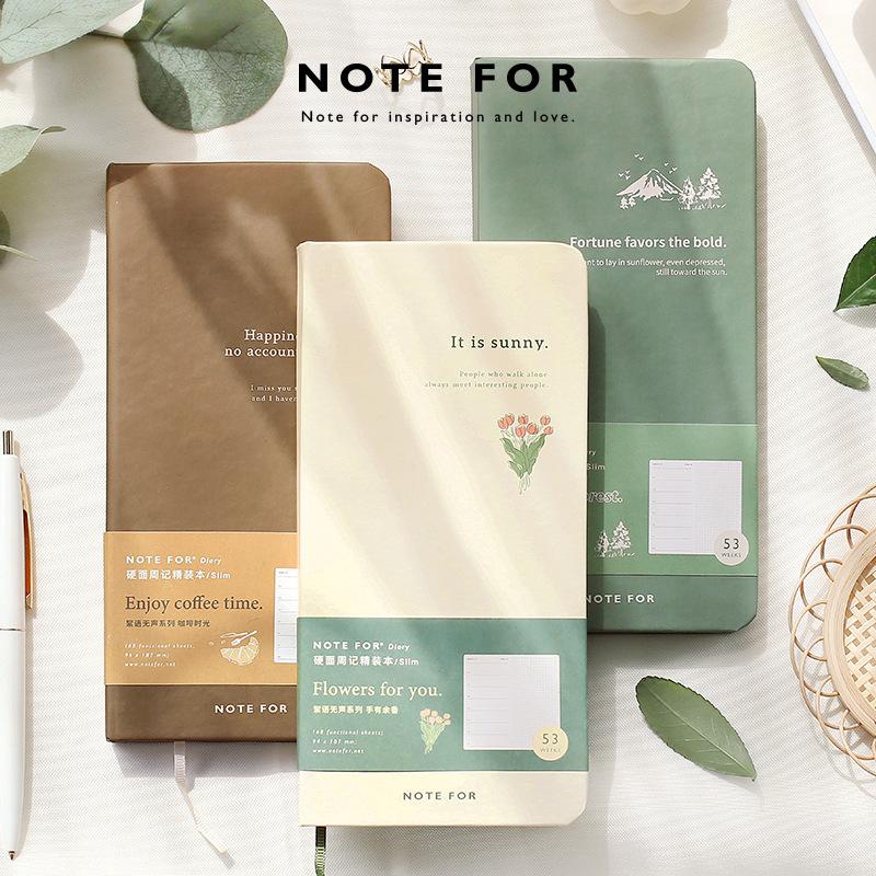 Kawai Self Filled Weekly Diary Notebook Silent Literary Forest Style Fresh Retro Slim Weekly Plan Book Office School Supplies