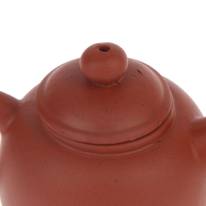 25Ml Enameled Pottery Teapot Pocket Hand Teapot Handstand Fingertip Kettle Tea Pet Dark-Red Enameled Pottery Teaset Accessories