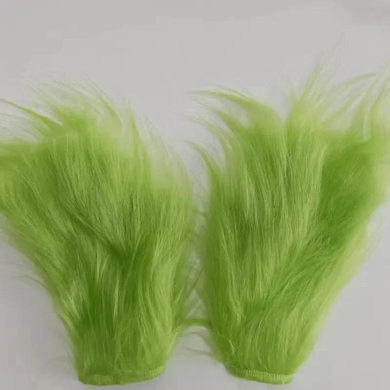 New Christmas Costume Cosplay Clothes Dress Up Santa Claus Weird Green Haired Monster Grinch Party Performance Costume