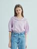 OPENING SUNSHINE Sailor Collar Linen Puff Sleeve Blouse_Lavender