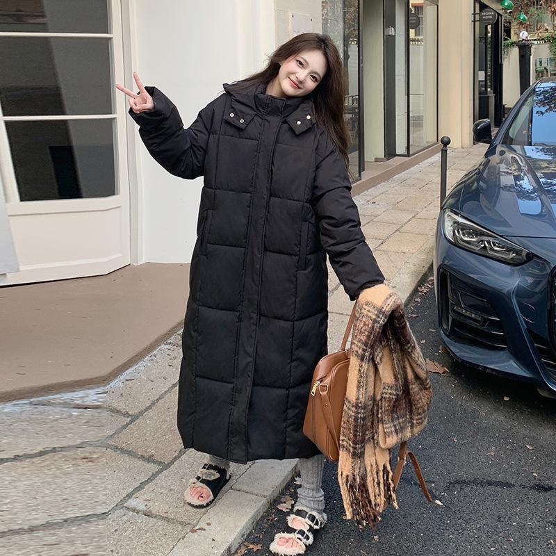 Cotton Clothes for Women 2025 New Style Long Korean Loose Cotton-padded Jacket Over Knee Bread Coat for Women