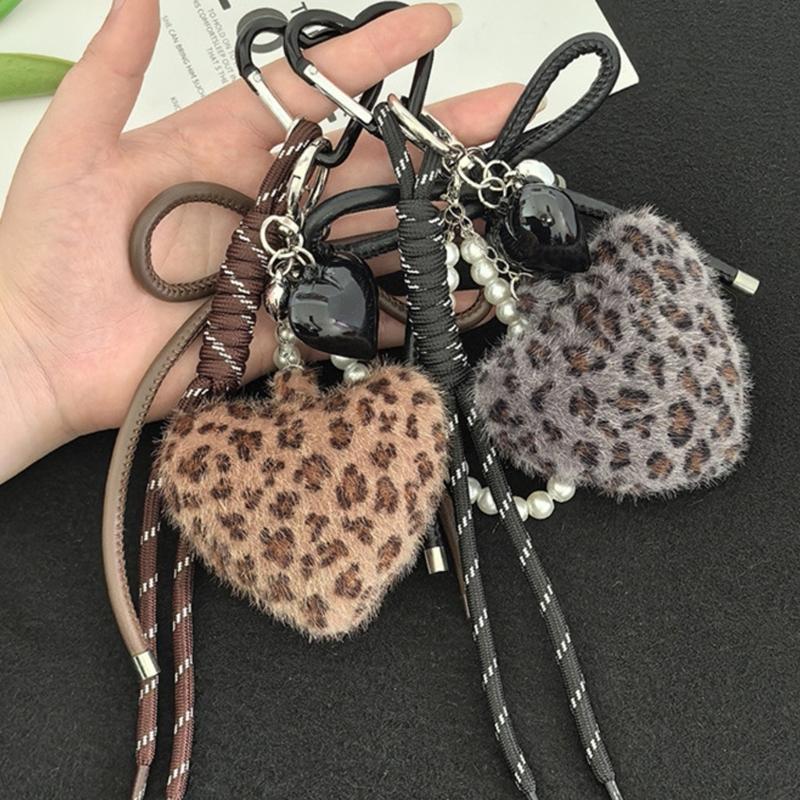 Braided Rope Keychain Star Plush Heart Bag Pendant Charm Fashion Backpack Accessories for Handbag,Purse Decorations