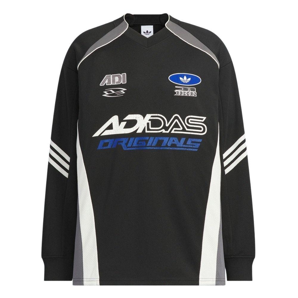 adidas Long-Sleeved Relaxed Fit T-Shirt Asia Sizing Black Blue Gray Men s KF5155 XS