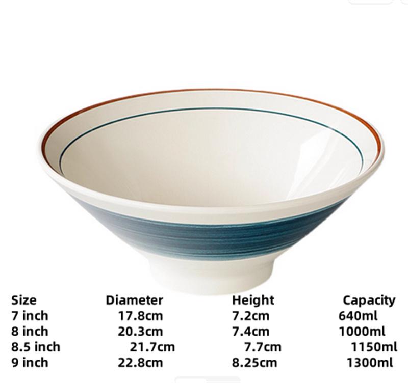 Melamine Noodle Bowl Household Plastic Tableware Restaurant big round Ramen Salad Bowl Thickened Not Easily Broken Soup Bowls
